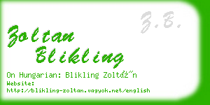 zoltan blikling business card